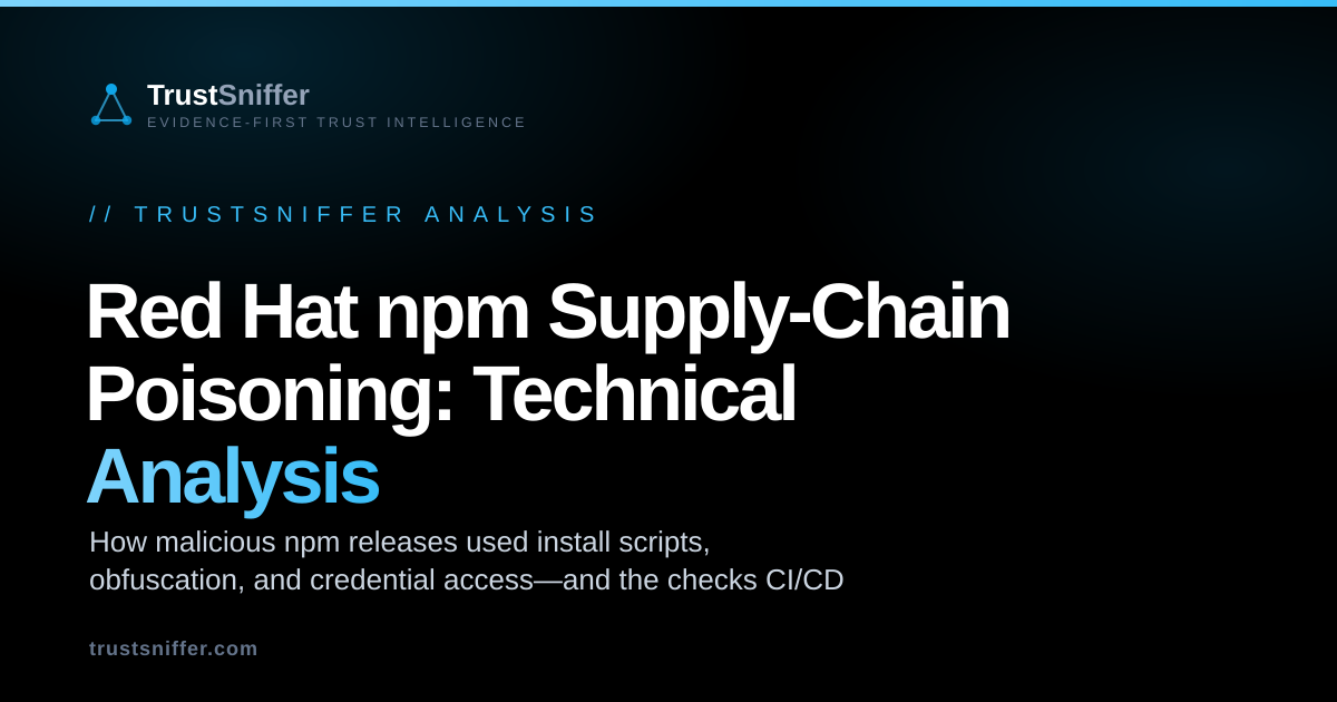 Red Hat npm Supply-Chain Poisoning: Technical Analysis