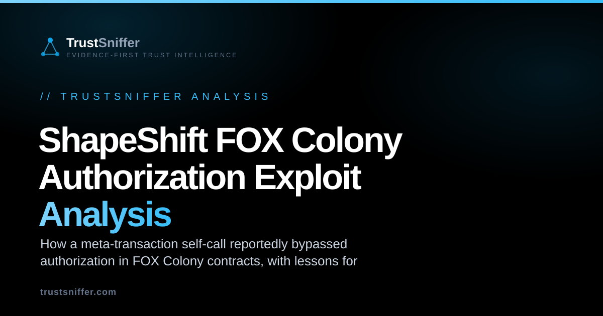 ShapeShift FOX Colony Authorization Exploit Analysis