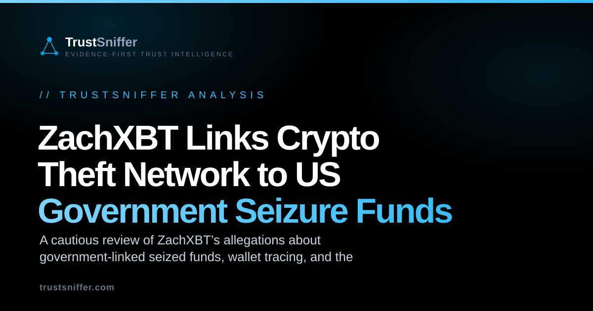 ZachXBT Links Crypto Theft Network to US Government Seizure Funds