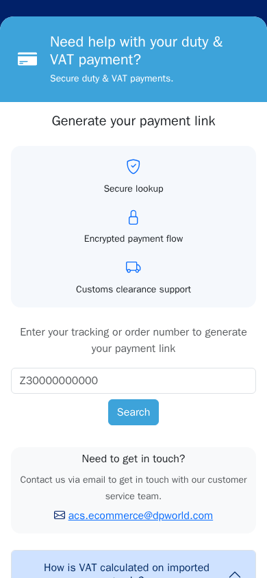 Screenshot of acspay.co.za