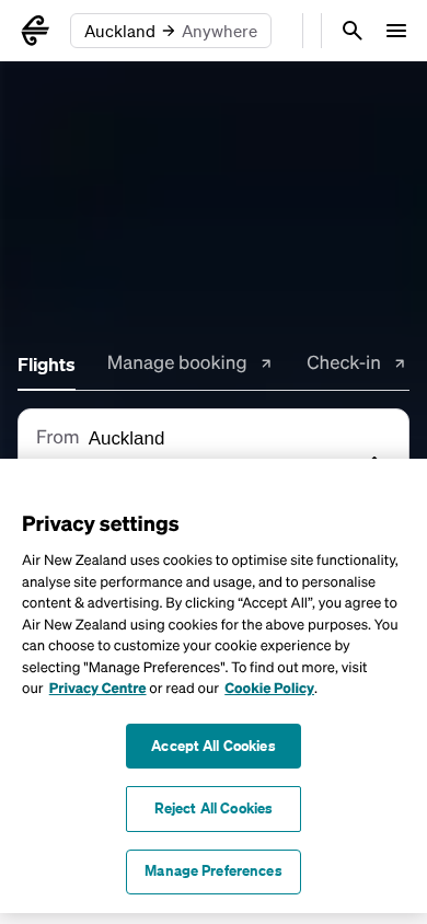 Screenshot of airnewzealand.com