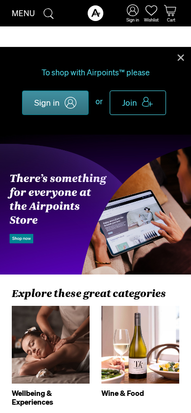 Screenshot of airpointsstore.co.nz