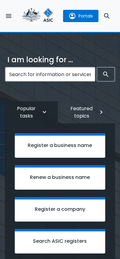 Screenshot of asic.gov.au