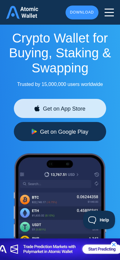 Screenshot of atomicwallet.io