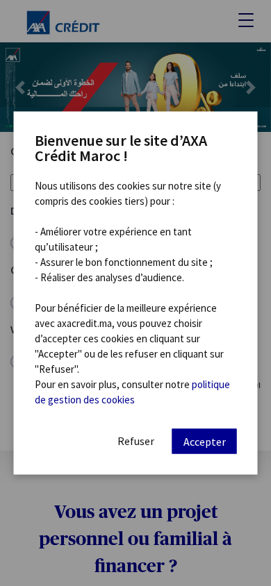 Screenshot of axacredit.ma