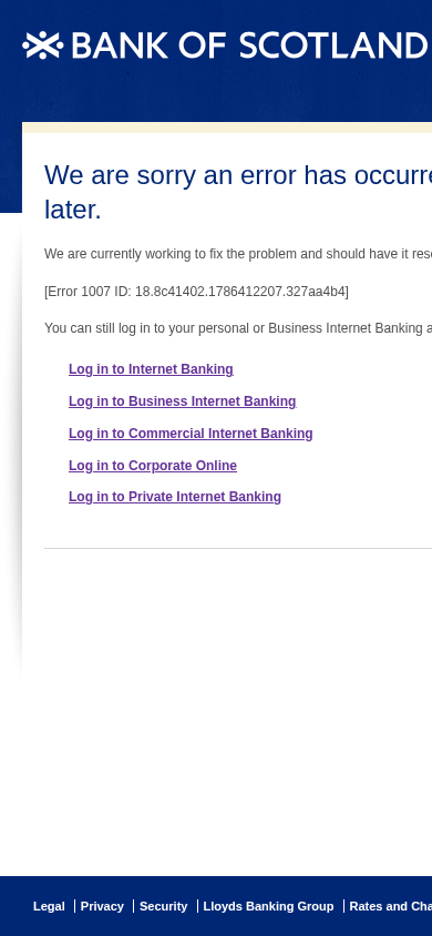 Screenshot of bankofscotland.co.uk