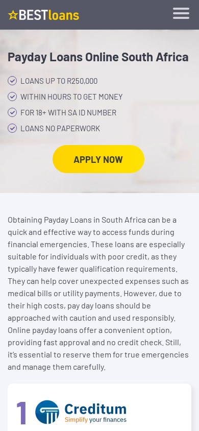 Screenshot of best-loans.co.za