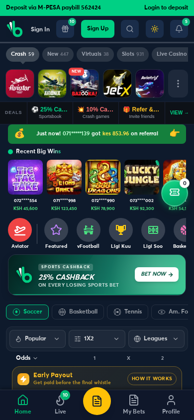 Screenshot of betfalme.ke