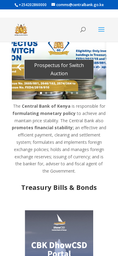 Screenshot of centralbank.go.ke