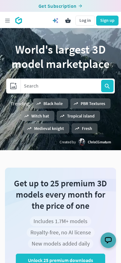 Screenshot of cgtrader.com