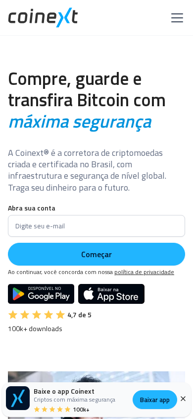 Screenshot of coinext.com.br