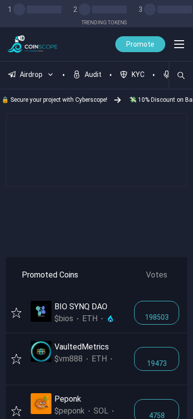 Screenshot of coinscope.co