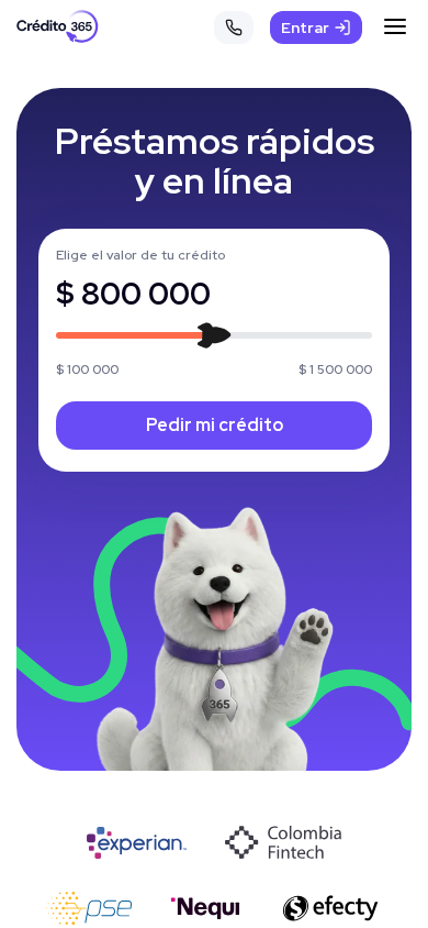 Screenshot of credito365.co