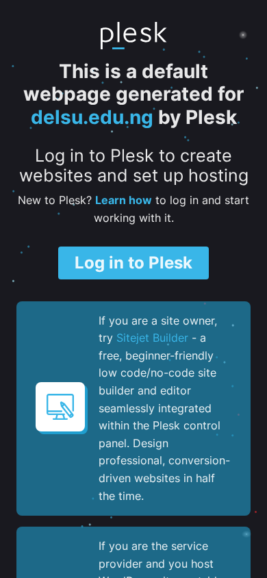 Screenshot of delsu.edu.ng