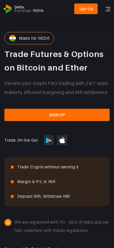Screenshot of delta.exchange
