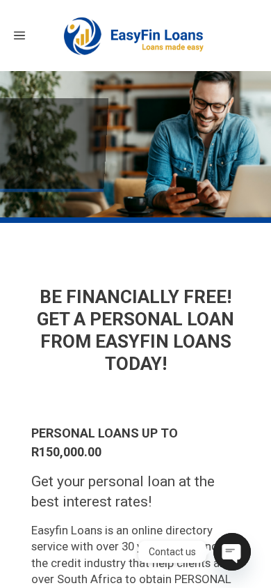 Screenshot of easyfinloans.co.za