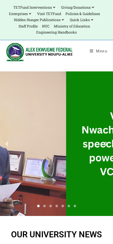 Screenshot of funai.edu.ng
