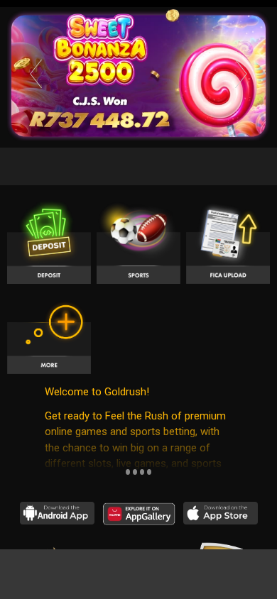 Screenshot of goldrush.co.za