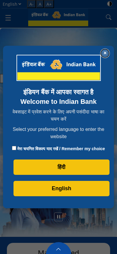 Screenshot of indianbank.bank.in