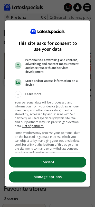 Screenshot of latestspecials.co.za