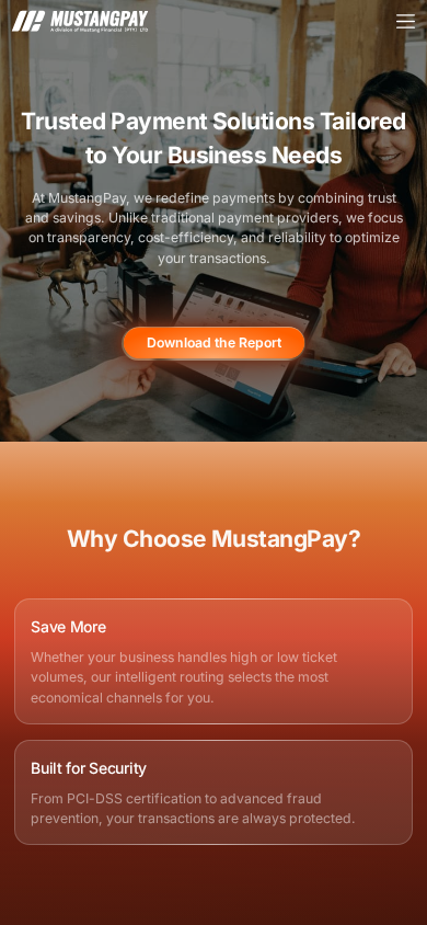 Screenshot of mustangpay.co.za