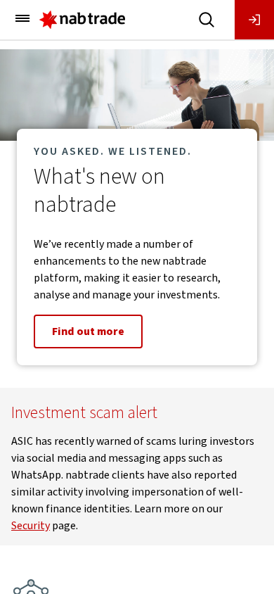 Screenshot of nabtrade.com.au