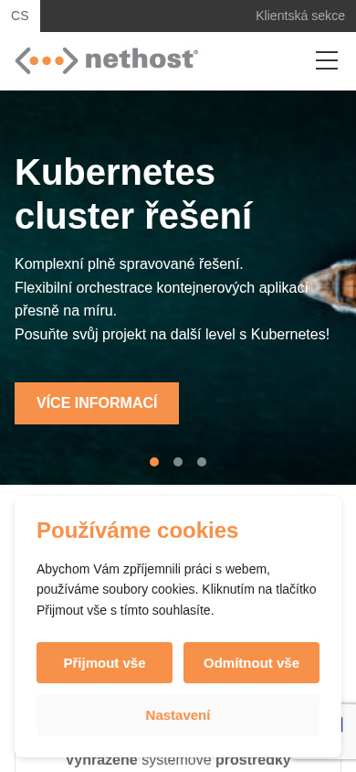Screenshot of nethost.cz