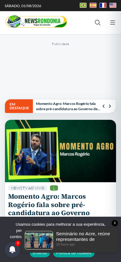 Screenshot of newsrondonia.com.br