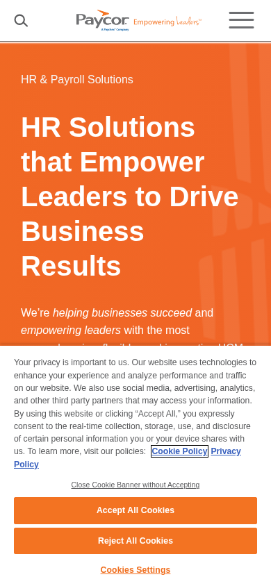 Screenshot of paycor.com