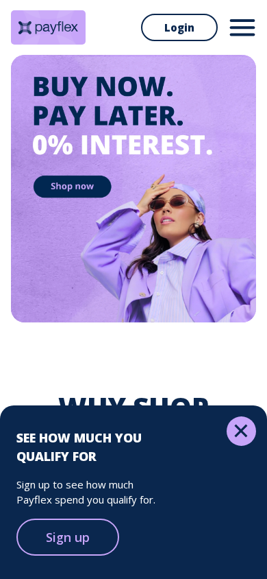 Screenshot of payflex.co.za