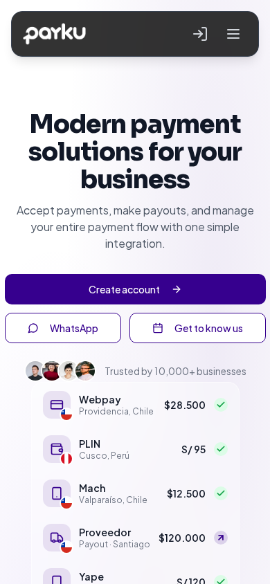 Screenshot of payku.com