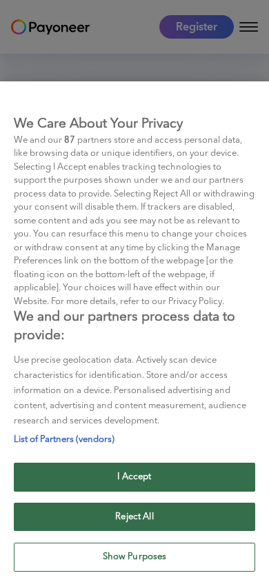 Screenshot of payoneer.com