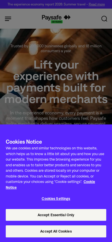 Screenshot of paysafe.com