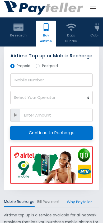 Screenshot of payteller.ng