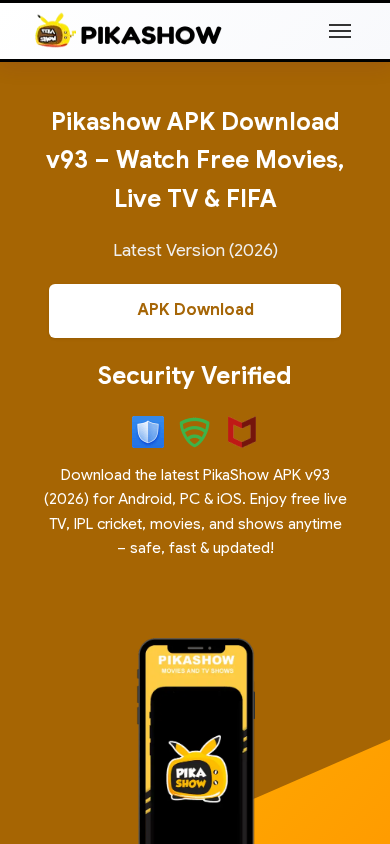 Screenshot of pikashowtv.in