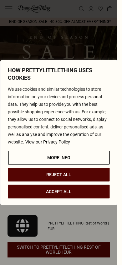 Screenshot of prettylittlething.eu