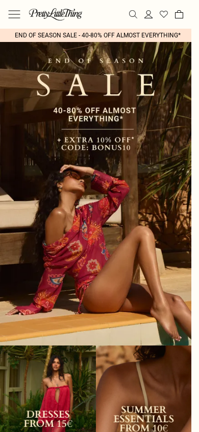 Screenshot of prettylittlething.ie
