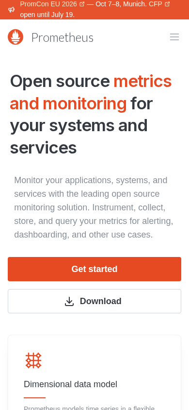 Screenshot of prometheus.io