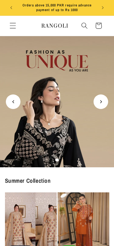 Screenshot of rangolistore.pk