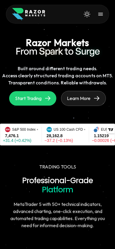 Screenshot of razormarkets.co.za