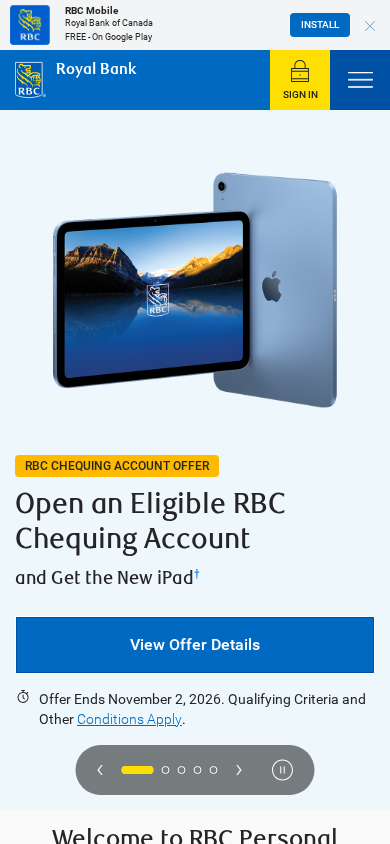 Screenshot of rbcroyalbank.com
