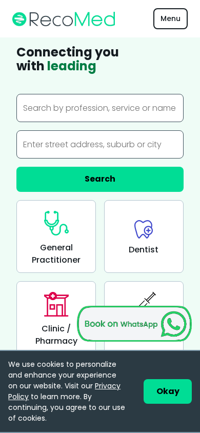 Screenshot of recomed.co.za
