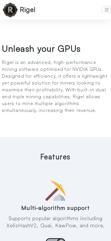 Screenshot of rigelminer.com