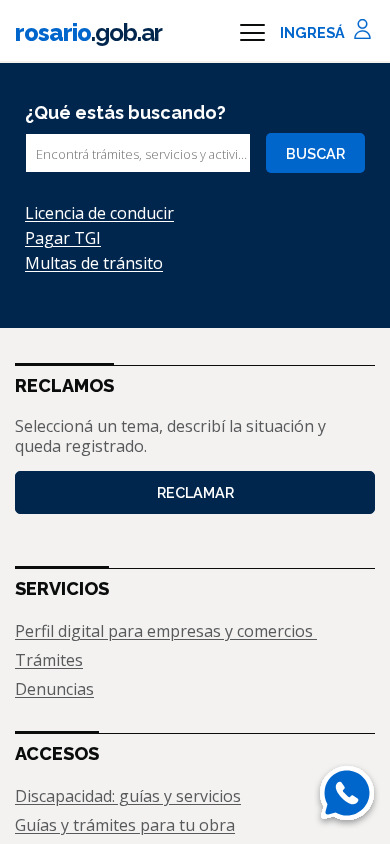 Screenshot of rosario.gob.ar
