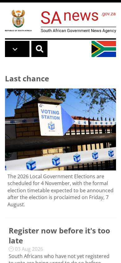 Screenshot of sanews.gov.za