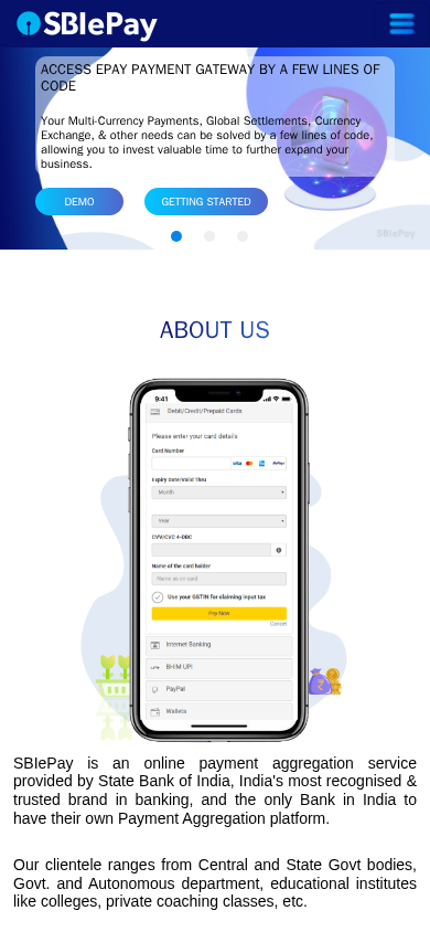 Screenshot of sbiepay.sbi