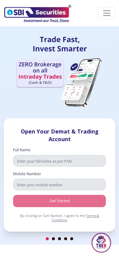 Screenshot of sbisecurities.in