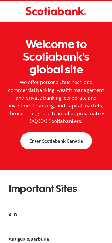 Screenshot of scotiabank.com