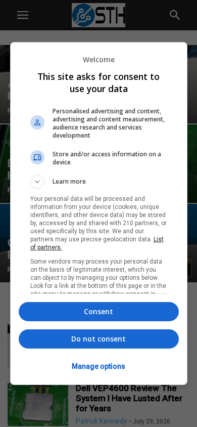 Screenshot of servethehome.com