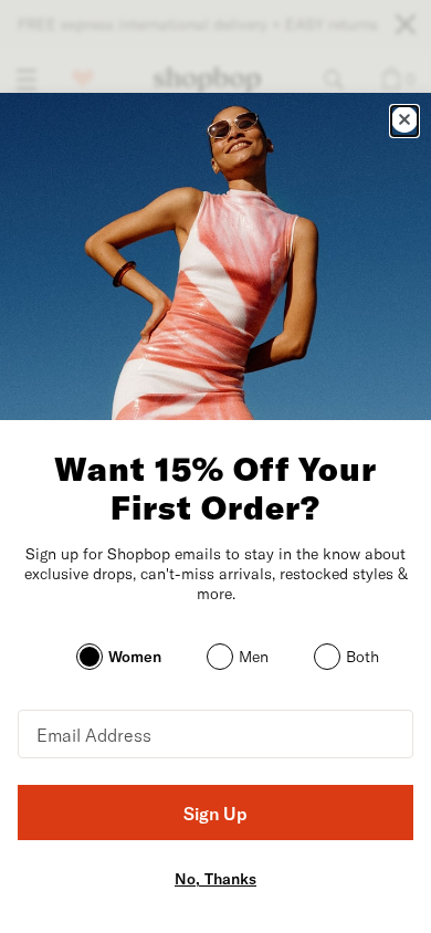 Screenshot of shopbop.com